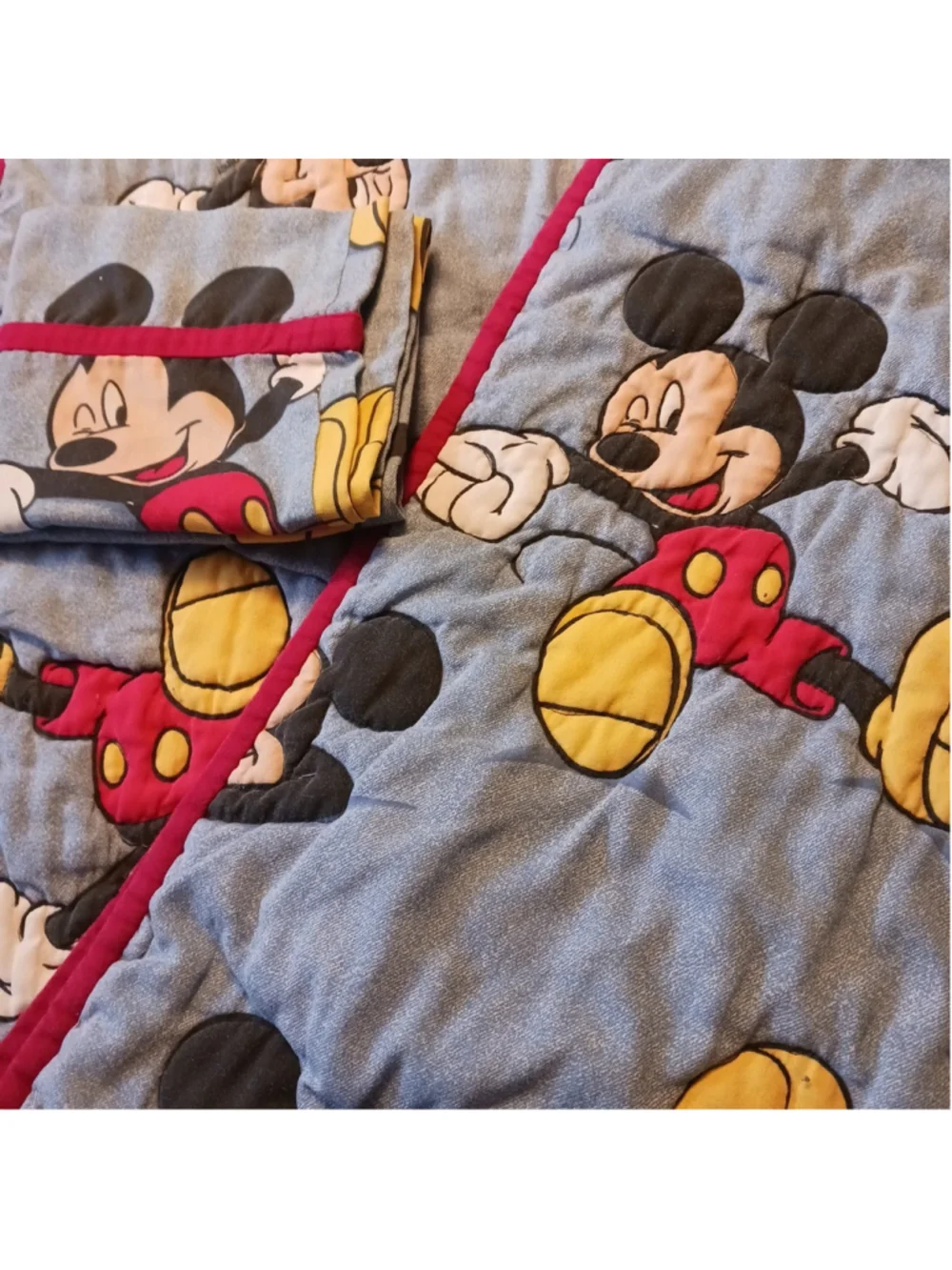 Mickey Mouse Blanket Pillow Case Toddler Crib Set 46 x 62